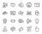 Vector set of Like, 48 hours and Seo message line icons set. Vector