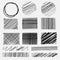 Vector set of line grunge brushes textures.