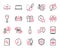 Vector Set of line icons related to Accounting wealth, Employee and Copyright chat. Vector