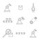 Vector set of linear icons.