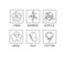 Vector set of linear icons and badges for natural fabric. Organic and eco-friendly manufacturing. Collection symbol of