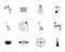 Vector set of linear isolated black and white icons. The concept of utilities, maintenance and home renovation. Design template