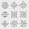 Vector Set of linear Snowflakes. Thin line snowflakes