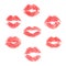 Vector set of lips prints