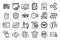 Vector set of Locked app, Cloud upload and Launch project line icons set. Vector