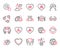 Vector Set of Love icons related to Champagne glasses, Love gift and Romantic dinner. Vector