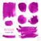 Vector set of magenta, pink, purple, lilac watercolor