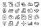 Vector set of Mail newsletter, Refresh mail and Education line icons set. Vector