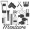 Vector set of manicure tools. Nails manicure. Beauty salon and cosmetics accessories. Design elements, icons.