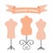 Vector set of mannequins. Manikins for tailors, designers, clothes stores.