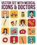 Vector set with medical icons and doctors