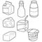 Vector set of milk product