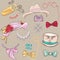 Vector set millinery and accessories