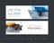 Vector set of modern horizontal website banners with many yellow