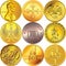 Vector Set money coins of different countries