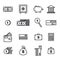 Vector set of money related outlined icons