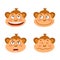 Vector set with monkey emotion faces. Cute little monkeys.