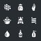 Vector Set of Moonshine Boiling Icons.