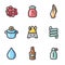 Vector Set of Moonshine Boiling Icons. Home brewing