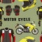 Vector set of motorcycle accessories pattern