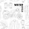 Vector set of motorcycle accessories pattern