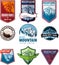 Vector set of mountain logo emblems