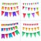 Vector Set of Multicolored Buntings Garlands Flags Isolated on White Background