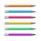 Vector set of multicolored pencils on white