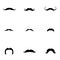 Vector Set of Mustache Silhouettes