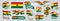 Vector set of the national flag of Ghana in various creative designs