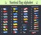 Vector. Set of Nautical flags. Marine alphabet communication system used in sailing.