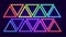 vector set of neon colored triangles. Isolated elements in the form of neon triangular frames multicolored glowing lines