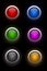 Vector set of neon glass buttons