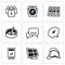 Vector Set of Office Fire Alarm Icons.