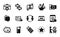 Vector set of Online delivery, Cogwheel blueprint and Recovery computer icons simple set. Vector