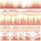 Vector set of orange sound waves. Audio equalizer. Sound & audio waves