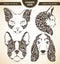 Vector set ornamental decorative pets