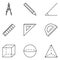 Vector Set of Outline Geometry School Icons