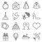 Vector Set of Outline Wedding Icons
