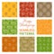 Vector set of outlined seamless Thanksgiving patterns.