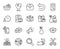 Vector set of Package box, Delete order and Search line icons set. Vector