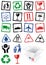 Vector set of packing symbol stamps.