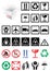 Vector set of packing symbols and labels.