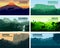 Vector set of panorams countries South America