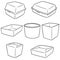 Vector set of paper food container