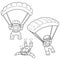 Vector set of parachuter