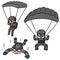 Vector set of parachuter