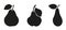 Vector Set of pears - three pear varieties - black icons on white background images
