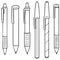 Vector set of pen and mechanical pencil