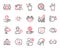 Vector Set of People icons related to Search employees, Yummy smile and Puzzle. Vector